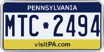 PA license plate MTC2494