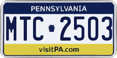 PA license plate MTC2503