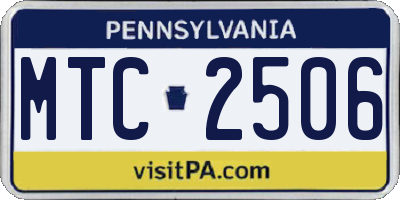 PA license plate MTC2506