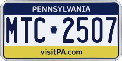 PA license plate MTC2507