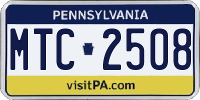 PA license plate MTC2508