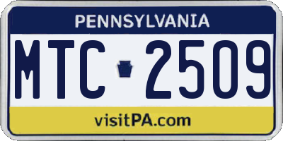 PA license plate MTC2509