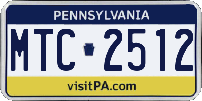 PA license plate MTC2512