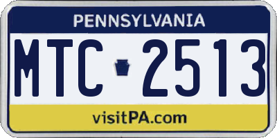 PA license plate MTC2513