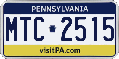 PA license plate MTC2515