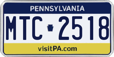PA license plate MTC2518