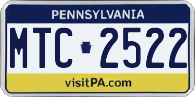 PA license plate MTC2522