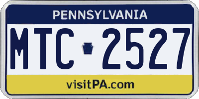 PA license plate MTC2527