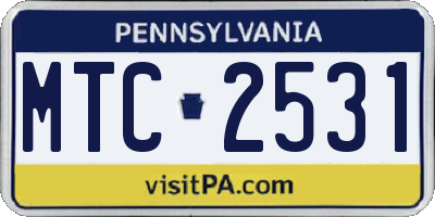 PA license plate MTC2531