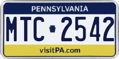 PA license plate MTC2542