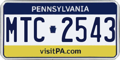 PA license plate MTC2543