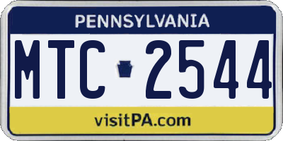 PA license plate MTC2544