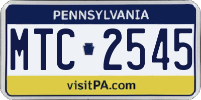 PA license plate MTC2545