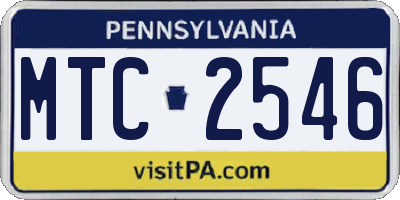 PA license plate MTC2546