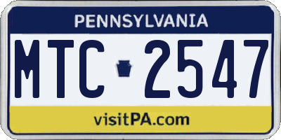PA license plate MTC2547