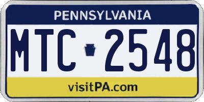 PA license plate MTC2548