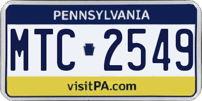 PA license plate MTC2549