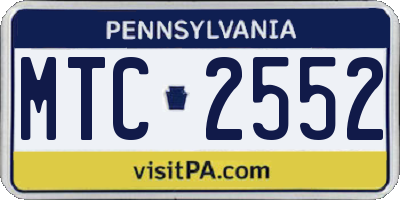 PA license plate MTC2552