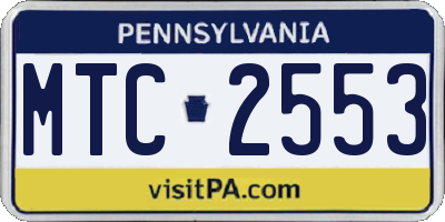 PA license plate MTC2553