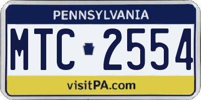 PA license plate MTC2554