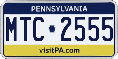 PA license plate MTC2555