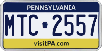 PA license plate MTC2557