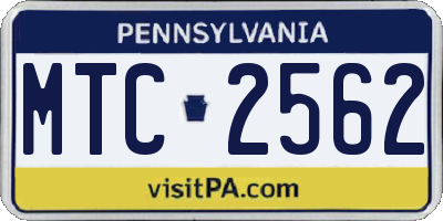 PA license plate MTC2562