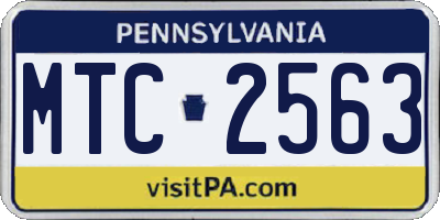 PA license plate MTC2563