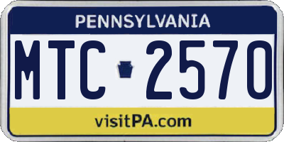 PA license plate MTC2570