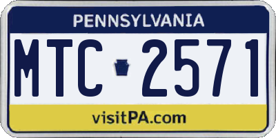 PA license plate MTC2571