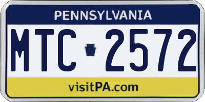 PA license plate MTC2572
