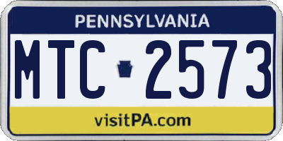 PA license plate MTC2573