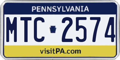 PA license plate MTC2574