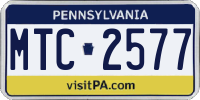 PA license plate MTC2577