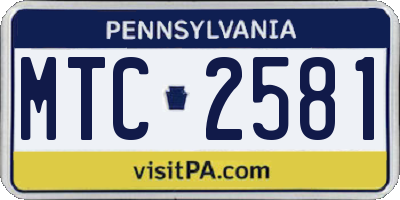 PA license plate MTC2581