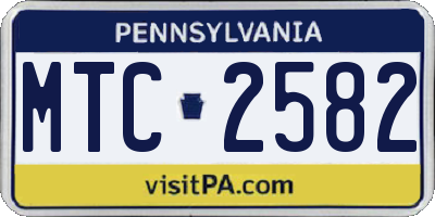 PA license plate MTC2582