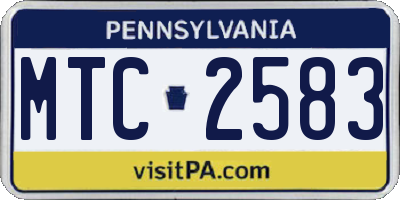 PA license plate MTC2583