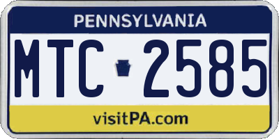 PA license plate MTC2585