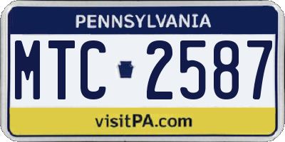 PA license plate MTC2587