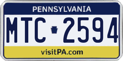 PA license plate MTC2594