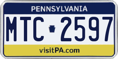 PA license plate MTC2597