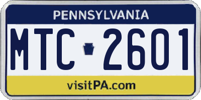 PA license plate MTC2601