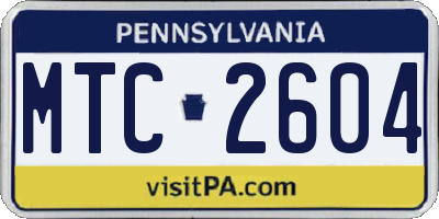 PA license plate MTC2604