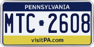 PA license plate MTC2608