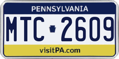 PA license plate MTC2609