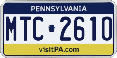PA license plate MTC2610