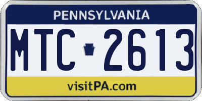 PA license plate MTC2613