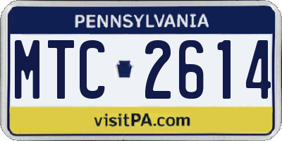 PA license plate MTC2614