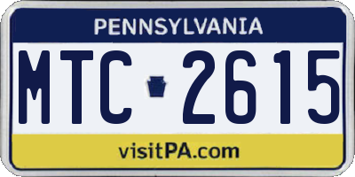 PA license plate MTC2615