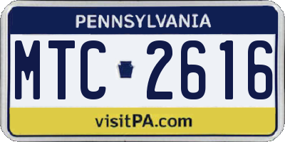 PA license plate MTC2616